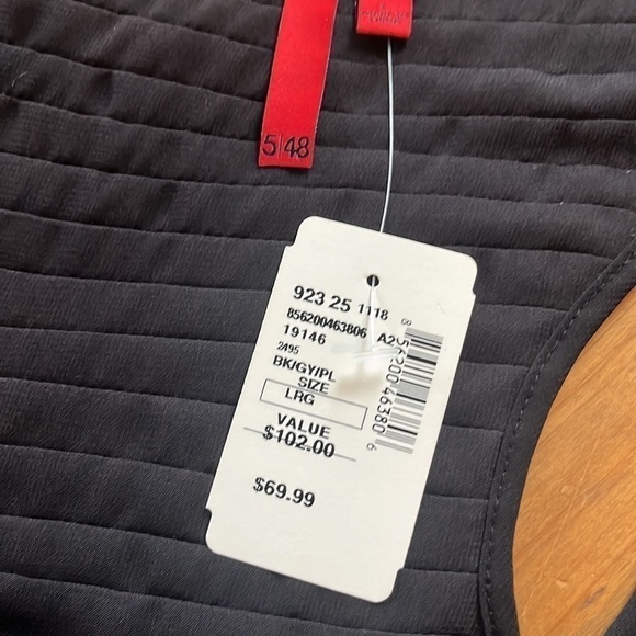 Nwt Saks Fifth Avenue Women’s 5/48 Ombré maroon black ruffle racerback tanktop L - Picture 12 of 12